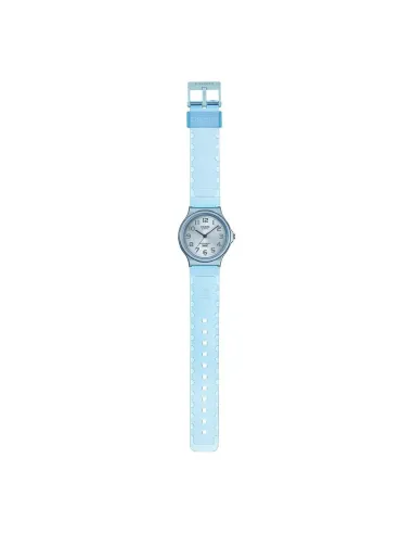 reloj unisex clásico vintage Casio MQ-24S-2B azul translúcido