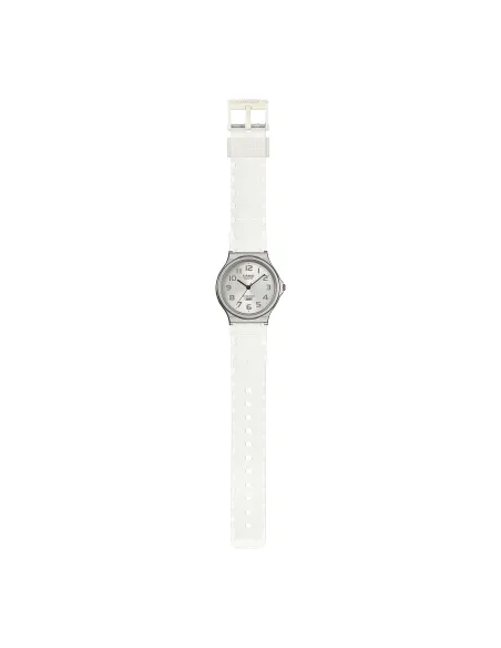reloj unisex clásico vintage Casio MQ-24S-7B blanco translúcido
