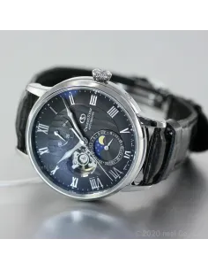 Reloj automático hombre Orient Star Sun Moon RK-AY0104N JDM 41mm 50m WR cristal de zafiro correa piel cocodrilo 2