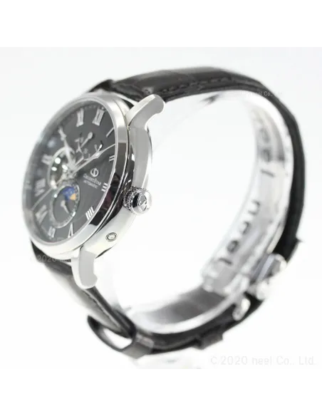 Reloj automático hombre Orient Star Sun Moon RK-AY0104N JDM 41mm 50m WR cristal de zafiro correa piel cocodrilo