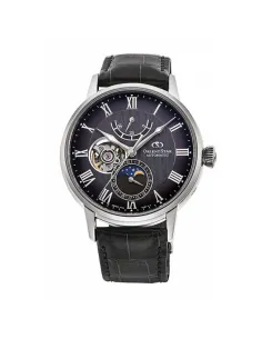 Reloj automático hombre Orient Star Sun Moon RK-AY0104N JDM 41mm 50m WR cristal de zafiro correa piel cocodrilo