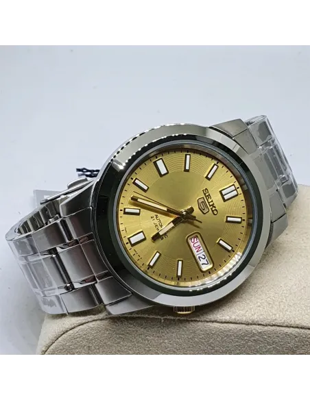 reloj automático unisex Seiko 5 SNKK13K1 37mm 30m WR correa de acero