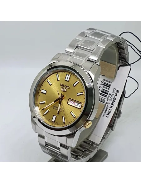 reloj automático unisex Seiko 5 SNKK13K1 37mm 30m WR correa de acero