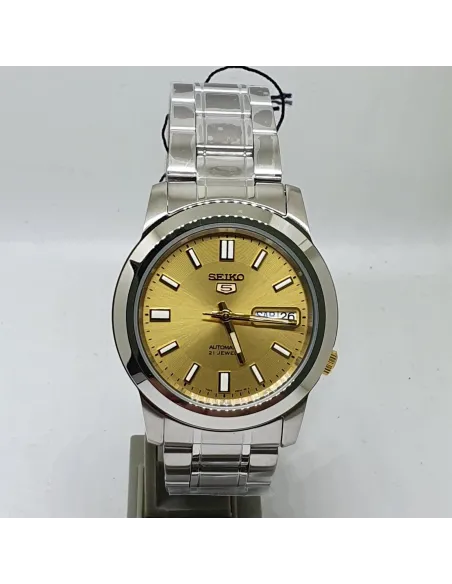 reloj automático unisex Seiko 5 SNKK13K1 37mm 30m WR correa de acero