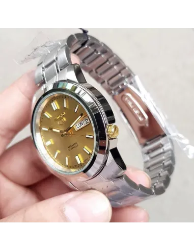 reloj automático unisex Seiko 5 SNKK13K1 37mm 30m WR correa de acero