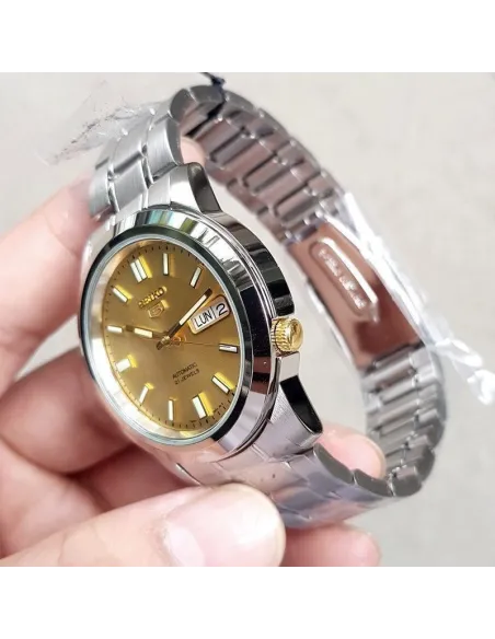 reloj automático unisex Seiko 5 SNKK13K1 37mm 30m WR correa de acero