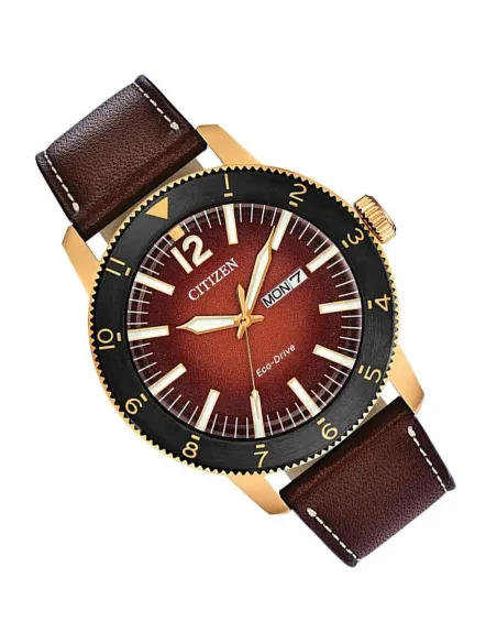 reloj hombre Citizen Eco-drive AW0079-13X 43.5mm 100m WR correa de cuero