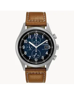 reloj hombre Citizen Garrison Eco-drive CA0621-05L 42mm 100m WR cronógrafo correa de cuero