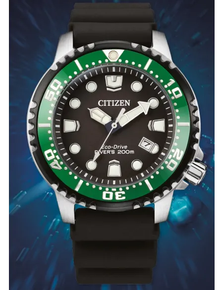 Reloj de buceo hombre Citizen Promaster BN0155-08E dial negro 44mm Ecodrive 200 WR correa de poliuretano