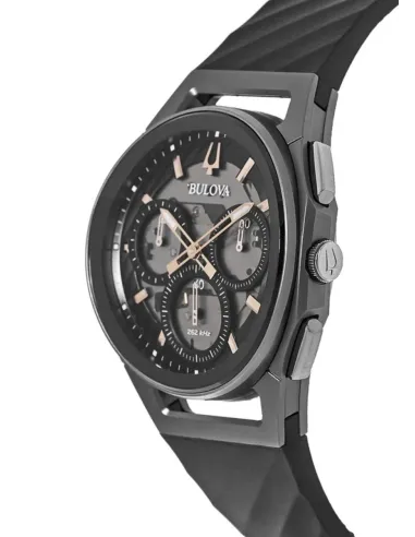 reloj hombre Bulova Curv 98A162 44mm cristal de zafiro 262kHz Cuarzo de Alto Rendimiento 30m WR Caja de Titanio y acero