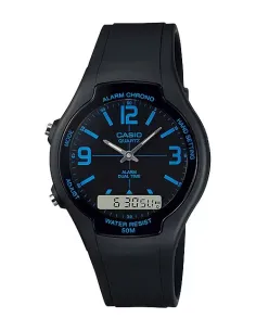 reloj unisex Casio AW-90H-2B analógico digital alarma cronómetro 50m WR