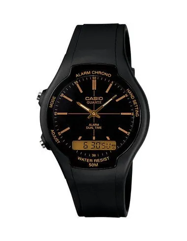 reloj unisex Casio AW-90H-9E analógico digital alarma cronómetro 50m WR