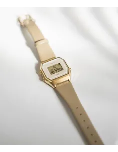 reloj mujer vintage clásico digital Casio LA680WEGL-5 alarma luz led correa de cuero 2