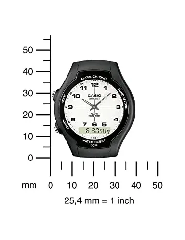 reloj unisex Casio AW-90H-7BV analógico digital alarma cronómetro 50m WRreloj unisex Casio AW-90H-7BV analógico digital alarma c