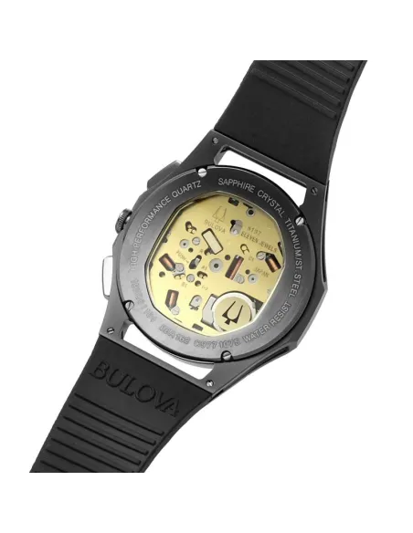 reloj hombre Bulova Curv 98A162 44mm cristal de zafiro 262kHz Cuarzo de Alto Rendimiento 30m WR Caja de Titanio y acero