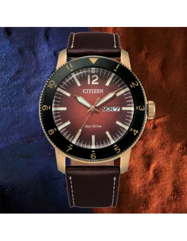 reloj hombre Citizen Eco-drive AW0079-13X 43.5mm 100m WR correa de cuero