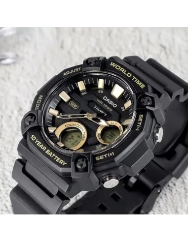 reloj deportivo hombre Casio AEQ-120W-9AV 100m WR 10 años batería Hora Mundial