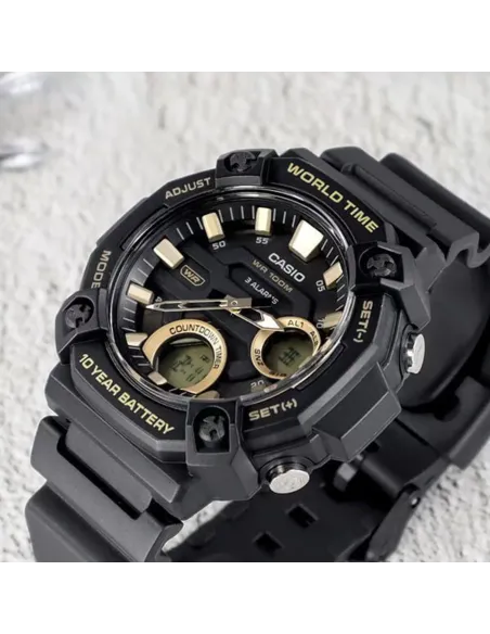 reloj deportivo hombre Casio AEQ-120W-9AV 100m WR 10 años batería Hora Mundial