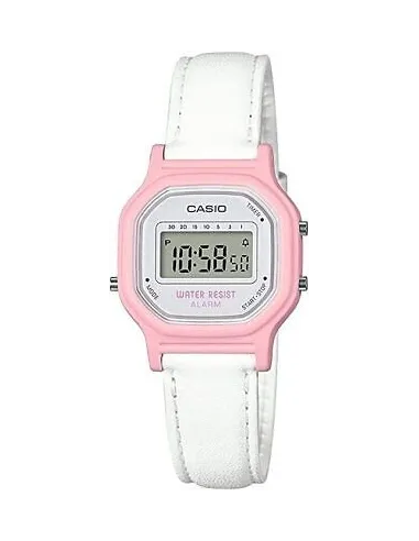 reloj mujer digital Vintage Casio LA-11WL-4A alarma correa de cuero