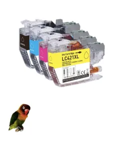 pack 4 tintas Compatible Brother LC421XL Cartuchos de Tinta - LC421 XL  para Brother DCP-J1050DW / DCP-J1140DW / MFC-J1010DW
