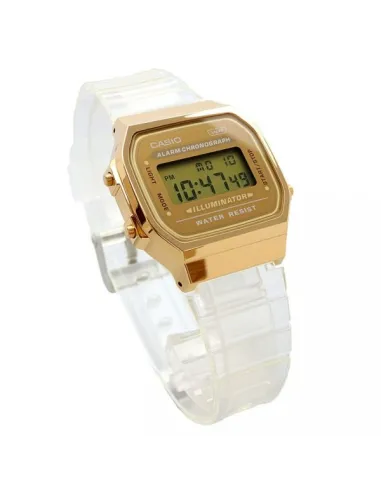 copy of reloj unisex retro vintage digital Casio  A168XES-1B Transparente  alarma luz led