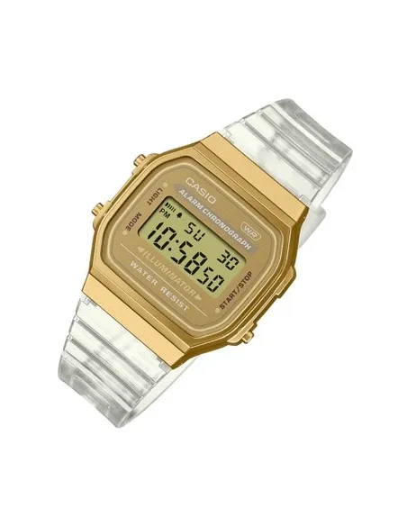 copy of reloj unisex retro vintage digital Casio  A168XES-1B Transparente  alarma luz led