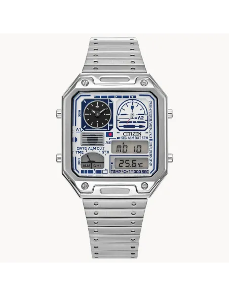 reloj unisex Citizen Star Wars R2-D2 JG2121-54A 33.5MM 50M WR Movimiento Eco-drive