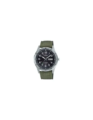 Reloj hombre deportivo Solar Casio MTPS-120L-3A correa tela dial negro 100m