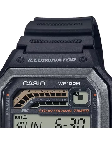 reloj deportivo hombre Casio WS-1600H-1AV 10 años batería 100m WR Hora Mundial