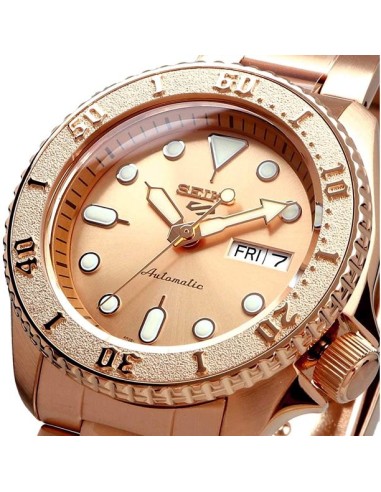 reloj automático deportivo hombre Seiko 5 Sports SRPE72K1 Superman Rose Gold 42.5mm 100m