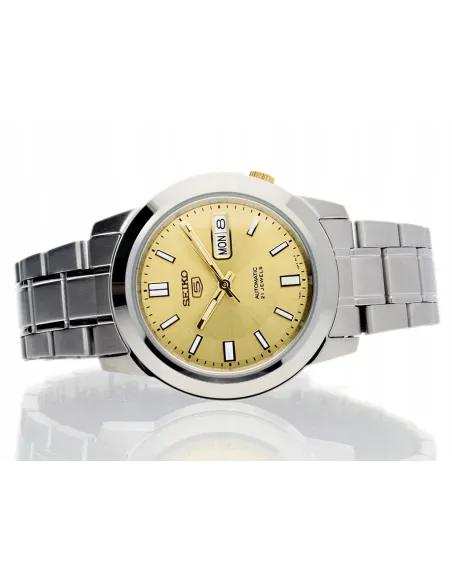reloj automático unisex Seiko 5 SNKK13K1 37mm 30m WR correa de acero
