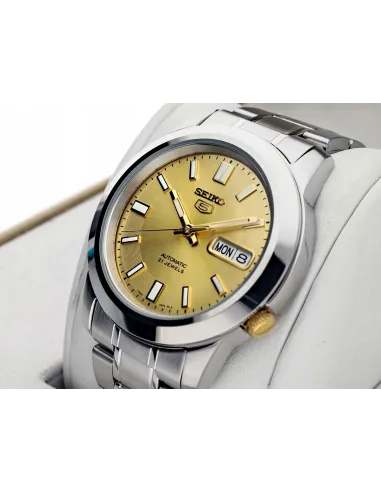 reloj automático unisex Seiko 5 SNKK13K1 37mm 30m WR correa de acero