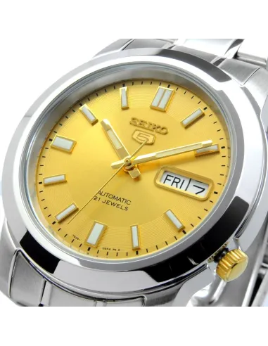 reloj automático unisex Seiko 5 SNKK13K1 37mm 30m WR correa de acero