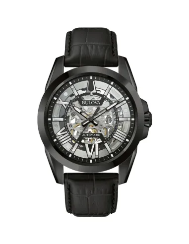 reloj automático hombre Bulova Sutton Skeleton 98A304 43mm IP Black  100m WR