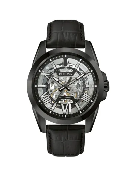 reloj automático hombre Bulova Sutton Skeleton 98A304 43mm IP Black  100m WR