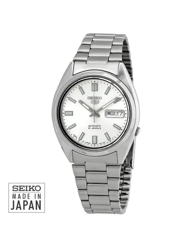 reloj unisex automático Seiko 5 SNXS73J1 37mm Hecho en Japón correa de acero