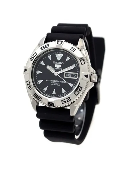 reloj automático hombre Seiko 5 Sports  SNZB33J2 43mm HECHO EN JAPÓN 100m WR correa de silicona