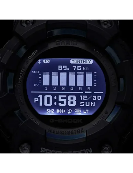 Casio G-SHOCK G-SQUAD GBD-100-1 Smartphone Link/App Power Trainer resistente a los golpes 200m WR