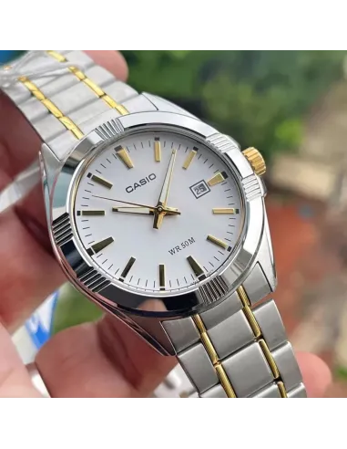 reloj analógico clásico hombre Casio MTP-1308SG-7AV 43.5mm 50m WR correa de acero