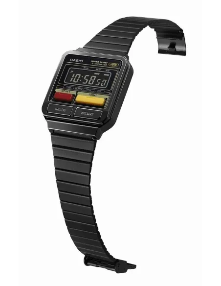 reloj unisex retro vintage A120WEGG-1B  alarma cronómetro Luz LED