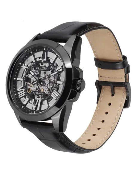reloj automático hombre Bulova Sutton Skeleton 98A304 43mm IP Black  100m WR