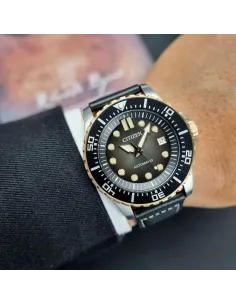 reloj automático hombre buceo Citizen NJ0176-10E 43mm 100m WR correa de cuero 2