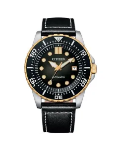 reloj automático hombre buceo Citizen NJ0176-10E 43mm 100m WR correa de cuero