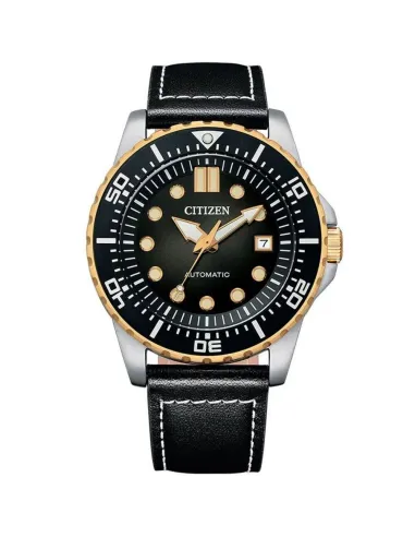 reloj automático hombre buceo Citizen NJ0176-10E 43mm 100m WR correa de cuero