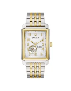 reloj automático hombre Bulova Sutton Open Heart 98A308 33mm 30m WR correa de acero