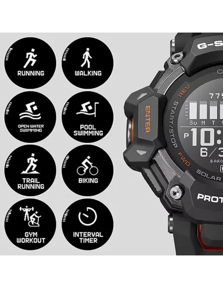 reloj deportivo entrenamiento solar Bluetooth GPS Casio G-Shock G-Squad GBD-H2000-1A 200m WR