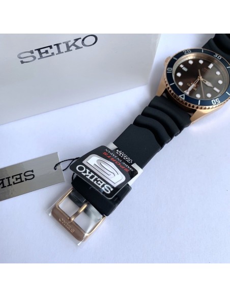 reloj automático hombre Seiko 5 Sports SRPB96J1 44mm 100m WR Hecho en Japón correa de goma