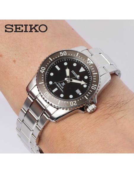 reloj de buceo hombre solar Seiko Solar Prospex SNE571P1 38.5mm 200m WR cristal de zafiro Lumibrite