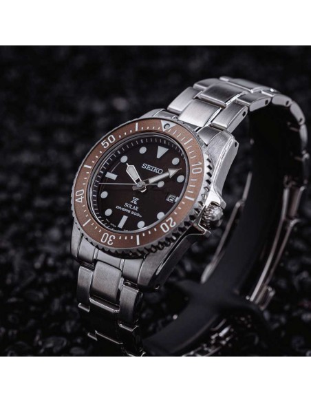 reloj de buceo hombre solar Seiko Solar Prospex SNE571P1 38.5mm 200m WR cristal de zafiro Lumibrite