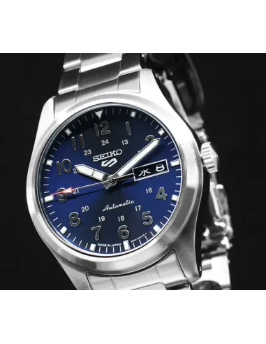 Seiko 5 Sports SBSA113  MADE IN JAPAN JDM 39,4mm 100M WR ENGLISH-KANJI correa de acero JDM